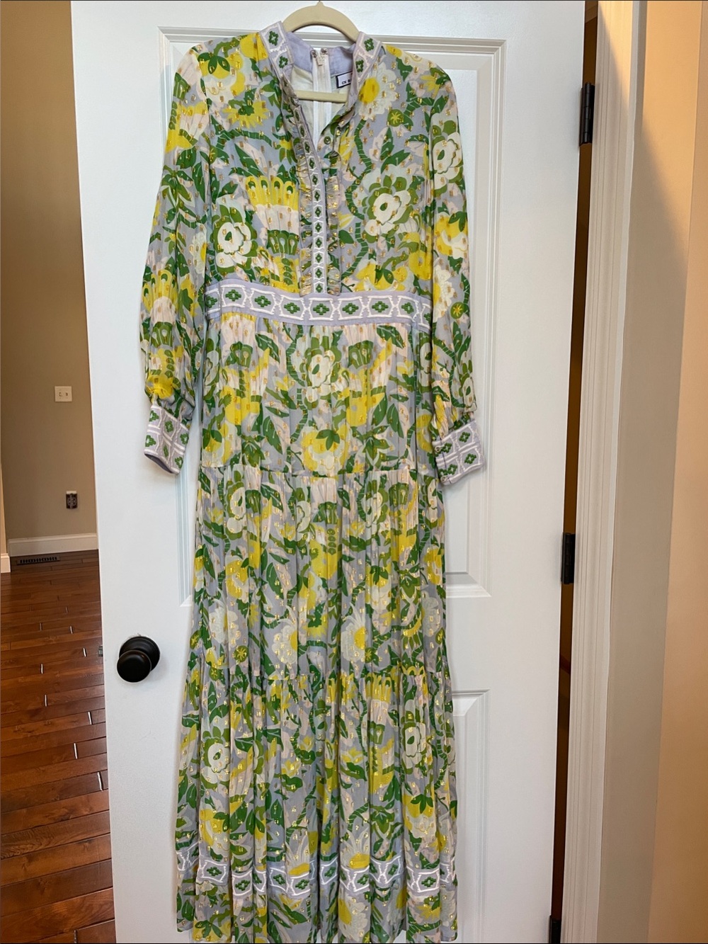 Bohemian Floral Maxi Dress in Yellow & Green